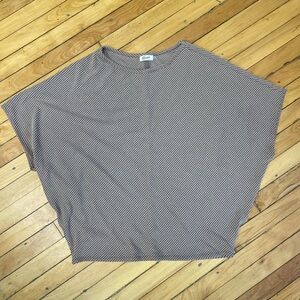 NEW Blumin Batwing Striped Oversized Top Large Brown